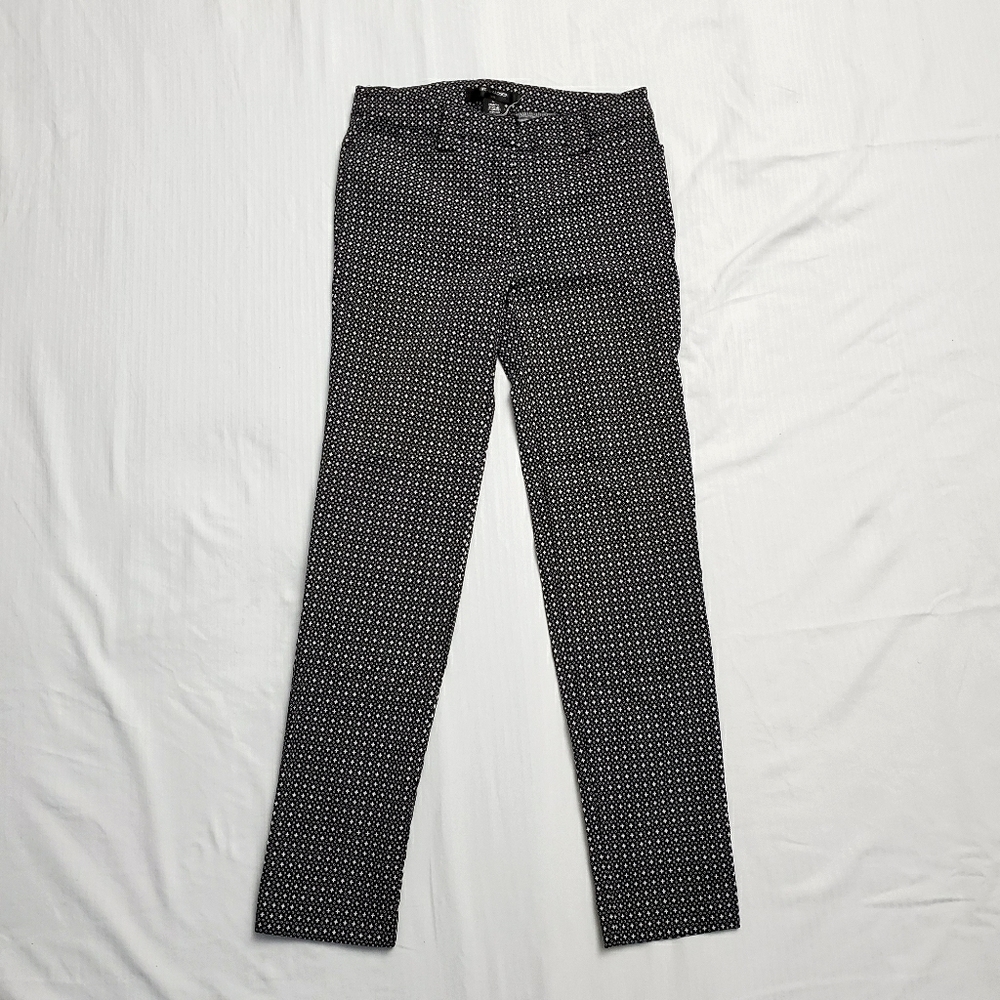 Black and White Patterned Dress Pant